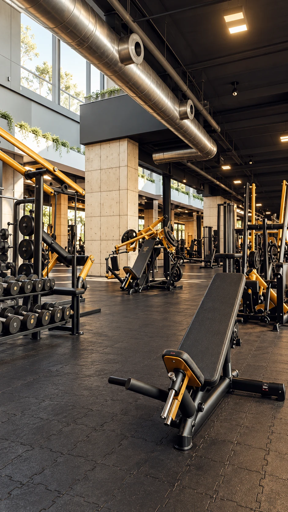 Generated gym location with black equipment