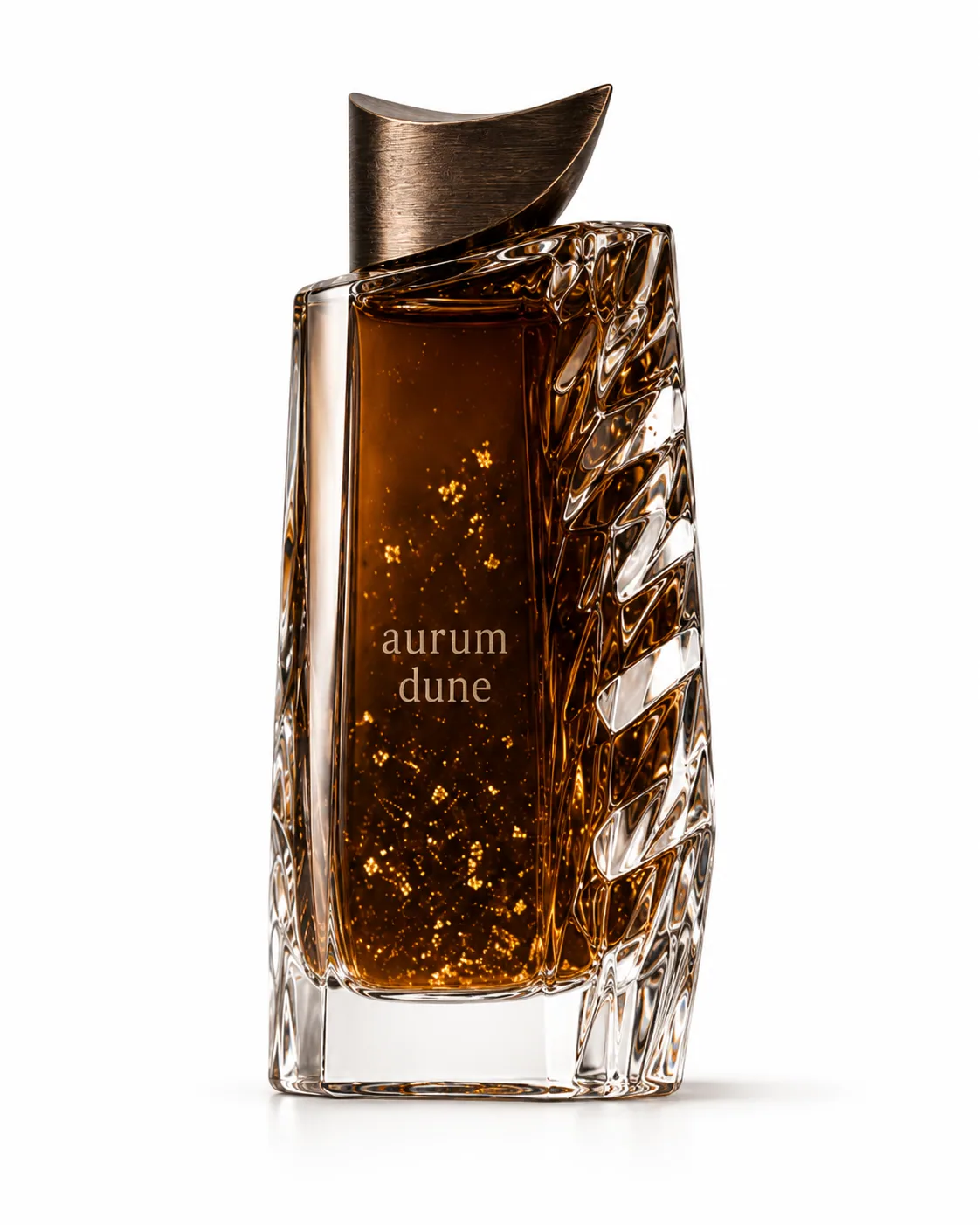 Aurum Dune fragrance bottle on a clean bright studio background