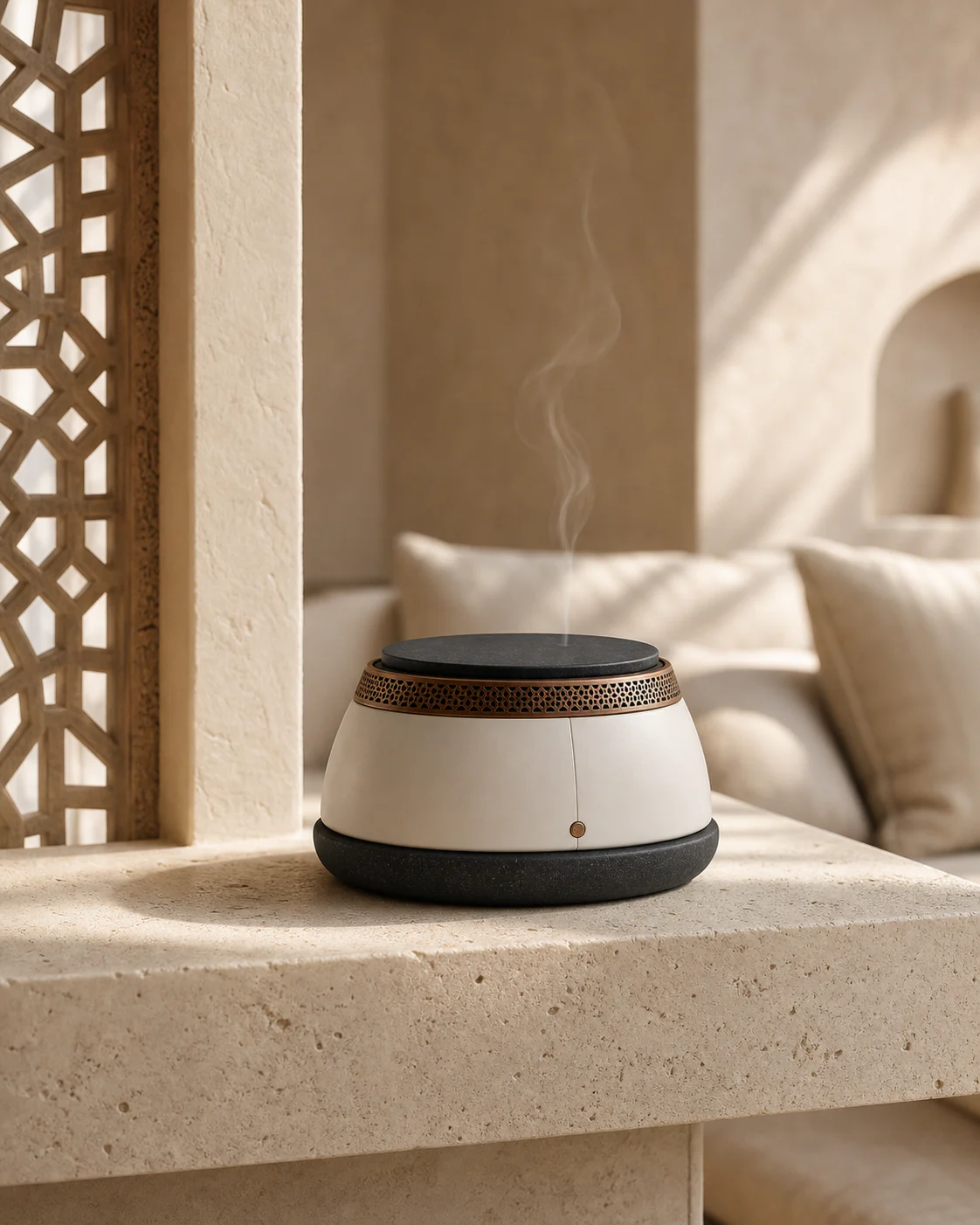 EMBERA Qamar One placed in a serene contemporary majlis interior