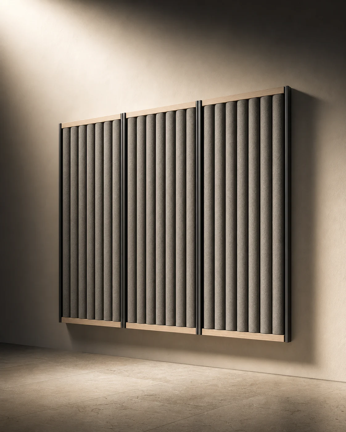 SONARE Quietform P1 acoustic panels presented as a sculptural wall composition