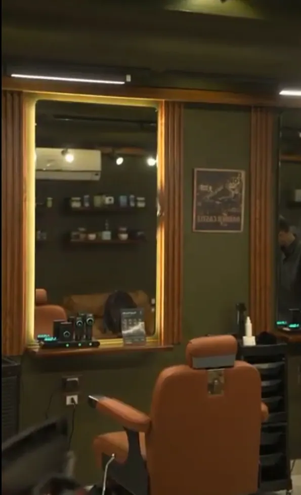 Source reference of a Barber Castle mirror and styling station