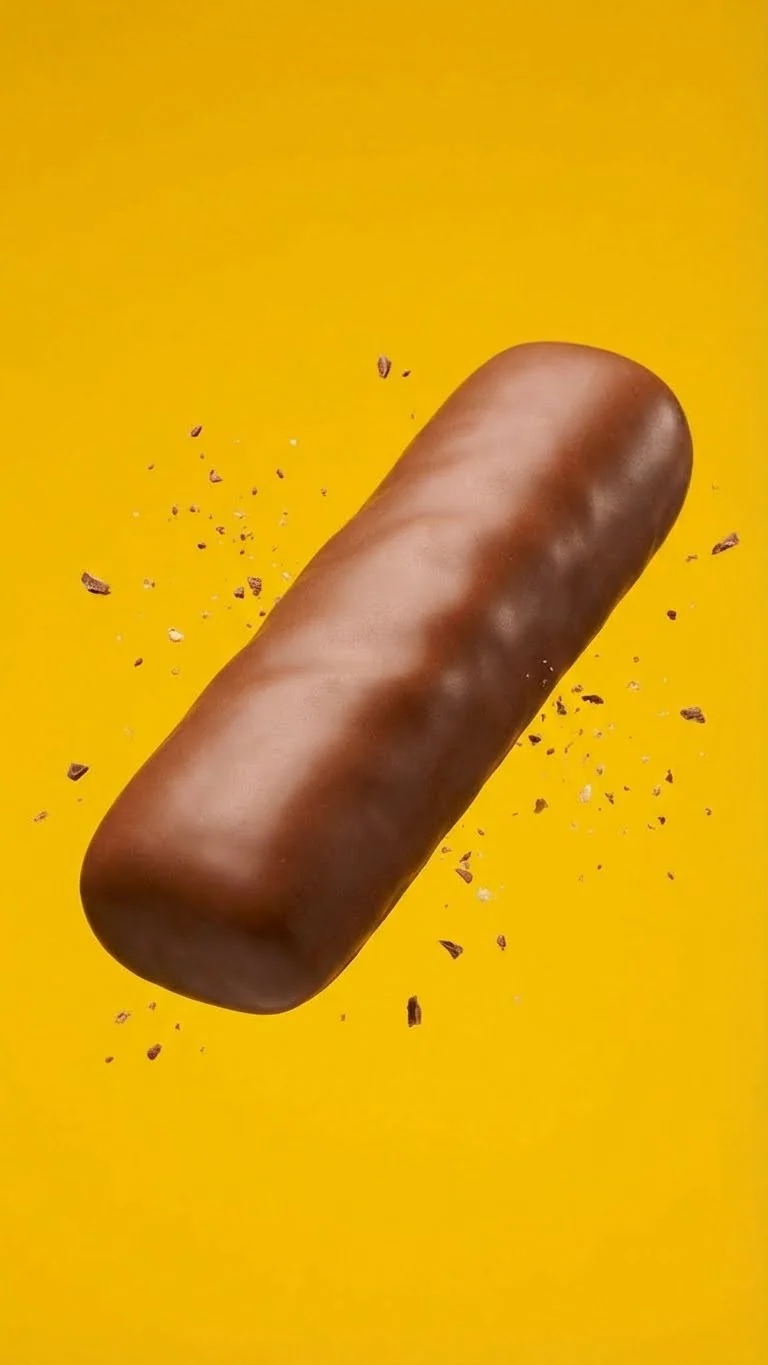 Cream swirl surrounded by chocolate cookie pieces